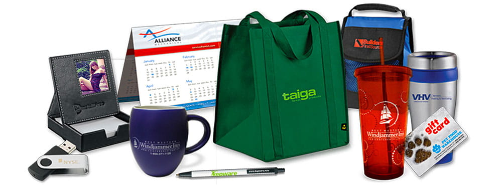 A variety of personalize promotional items