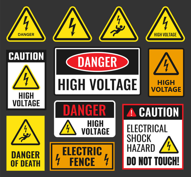 Warning safety stickers