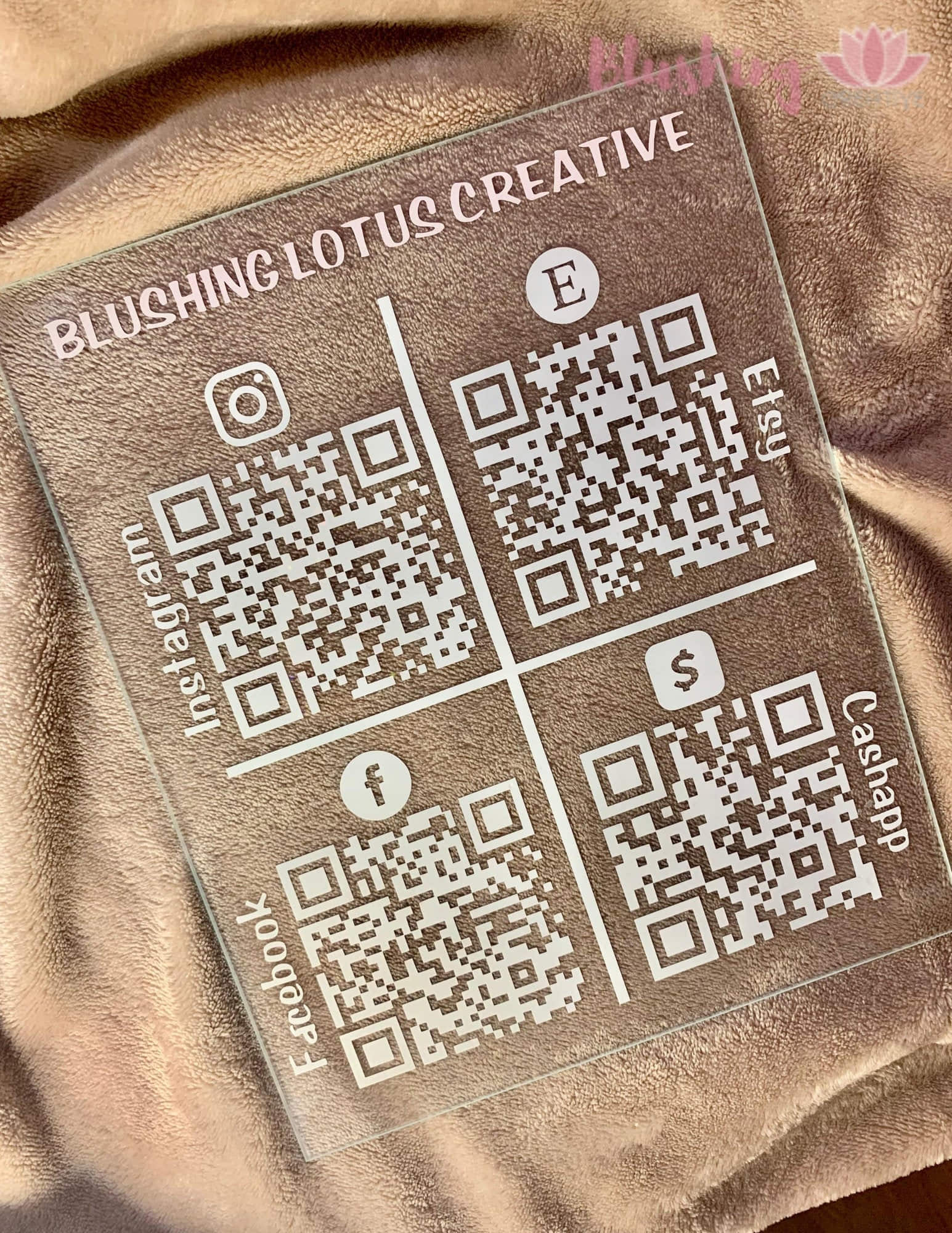 Various QR codes linking to social media accounts