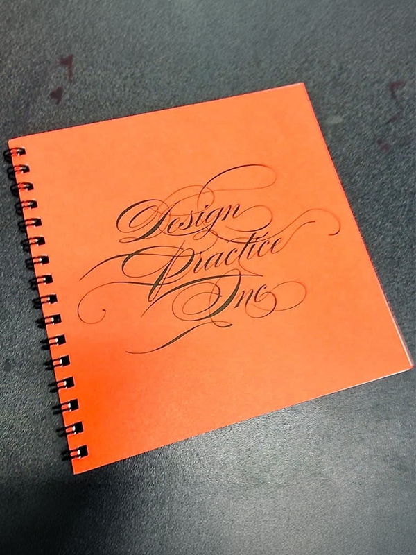 A binder for a design firm