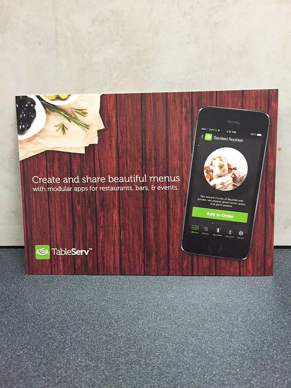 A direct mail for a restaurant app