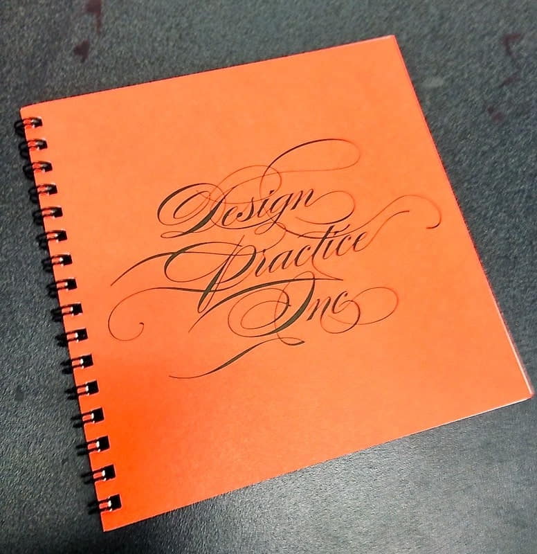 A binder for a design firm