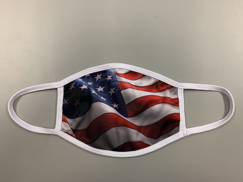 Customized screen filled flag face mask