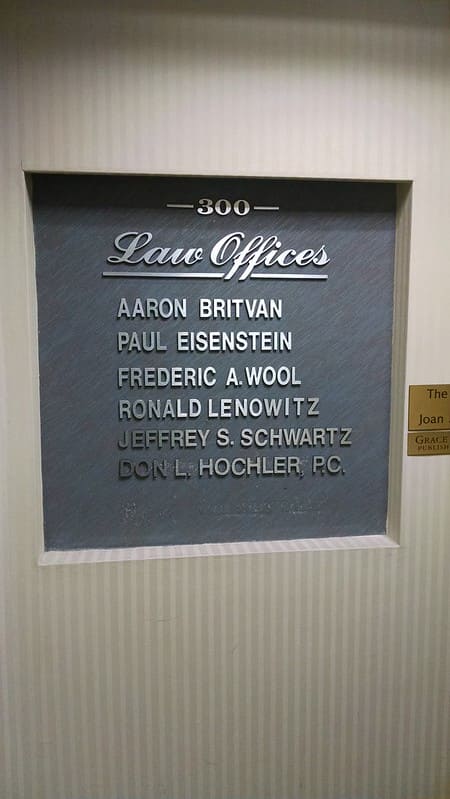 Interior law office signage